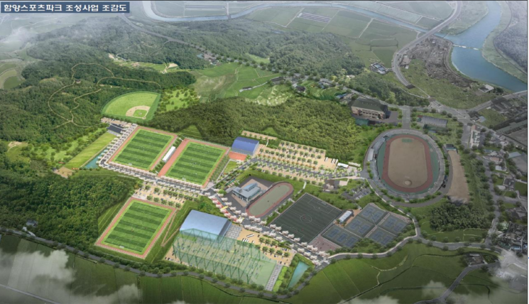 Aerial View of Hamyang Sports Park