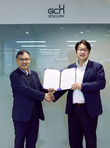 김수경 나노바이오라이프 대표(왼쪽)와 조상래 젠큐릭스 대표.