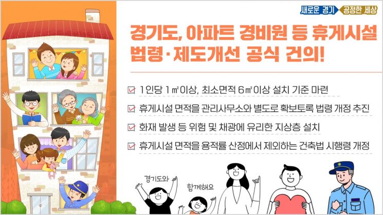 경기도 "아파트 관리사무소 면적서 경비원 휴게시설 제외" 건의