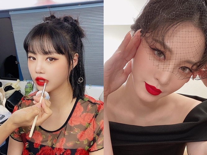 (여자)아이들 수진→한예슬, 레드 립이 잘 어울리는 그들