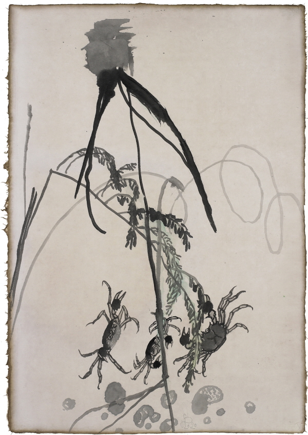 김선두 '엄마야 누나야' 65×93㎝ 장지에 먹, 분채 2020