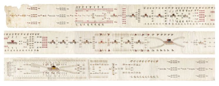 효명세자발인반차도(孝明世子發靷班次圖), 종이에 목판인쇄, 채색, 50.5×1370㎝, 1830, 추정가 6 ~ 10억원   [사진= 케이옥션 제공]