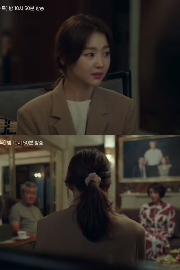 곱창밴드 활용 로우 포니테일.
