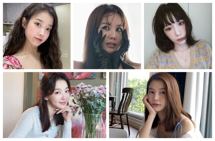 아이유, 엄정화, 태연, 장희진, 임현주. 사진=각 인스타그램.