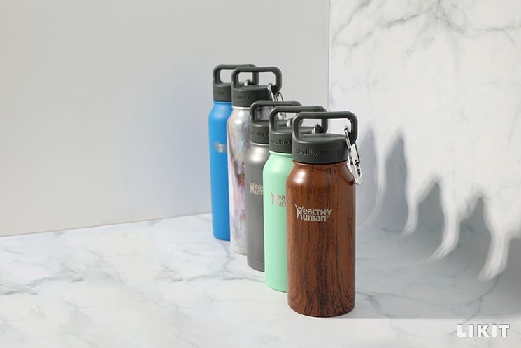 헬씨휴먼 보온보냉병. (왼쪽부터) 950ml 블루, 퍼플마블/621ml 그레이, 민트, 브라운