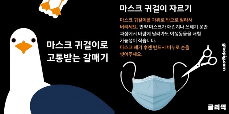 마스크 귀걸이 자르기 운동. 사진=글리픽 인스타그램