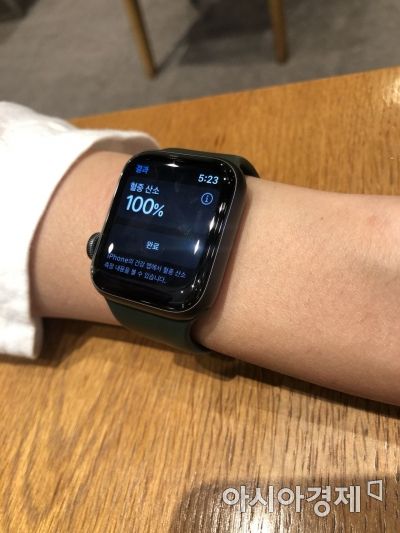 혈중 산소포화도는 애플워치 뒷면에 탑재된 적외선 센서가 혈액 내 산소량을 측정해서 알려주는데 95~100%가 나오면 정상 수치다.