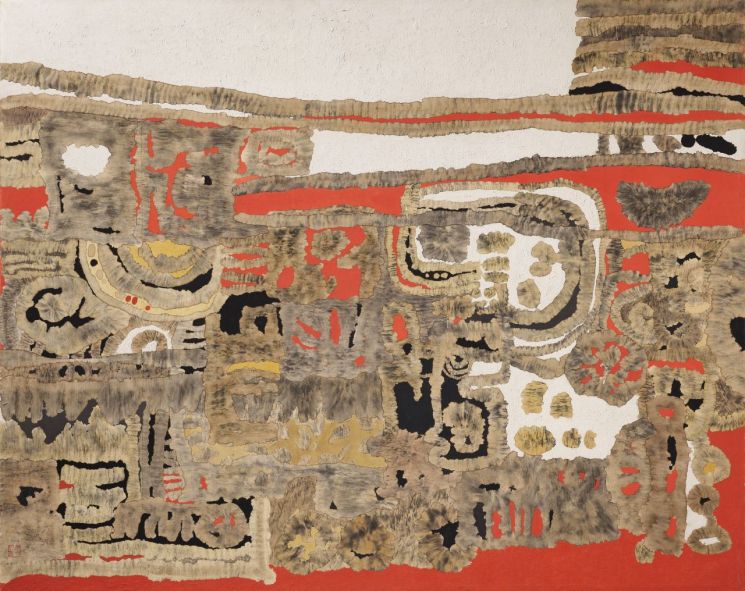 박래현 '영광', 1966-67, 종이에 채색, 134x168㎝, 국립현대미술관 소장  [사진= 국립현대미술관 제공]