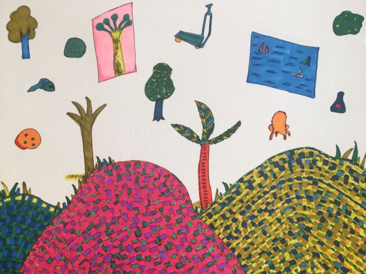 멋진 신세계로부터/ 40x40x3.5cm /캔버스에 아크릴릭/2020