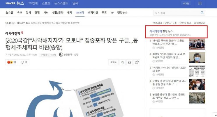 뉴스 개입 논란 시달린 네이버, 결국 '많이 본 뉴스' 폐지