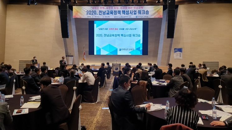 전남도교육청은 진도 쏠비치리조트에서 ‘2020. 전남교육정책 핵심사업 워크숍’을 개최했다. 사진=전남도교육청 제공