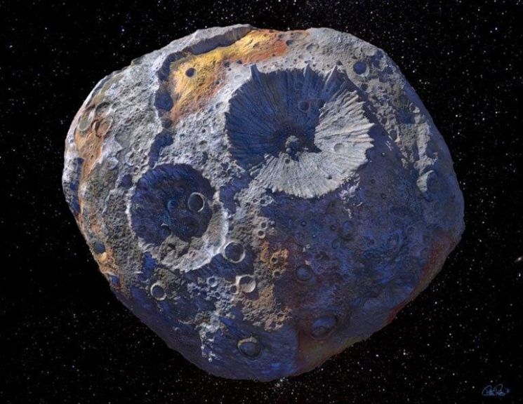 광물 소행성 '16 사이키' 가상 이미지. 사진출처 = NASA홈페이지 캡처