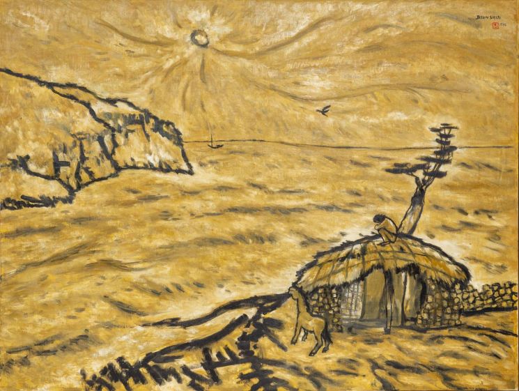 변시지 '소식', 1986, Oil on canvas, 112x145㎝(80호)  [사진= 가나아트 제공]