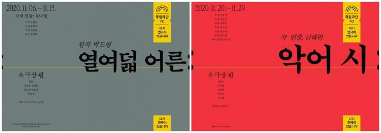 국립극단, 코로나19 극복 프로젝트 선정작 2편 공연