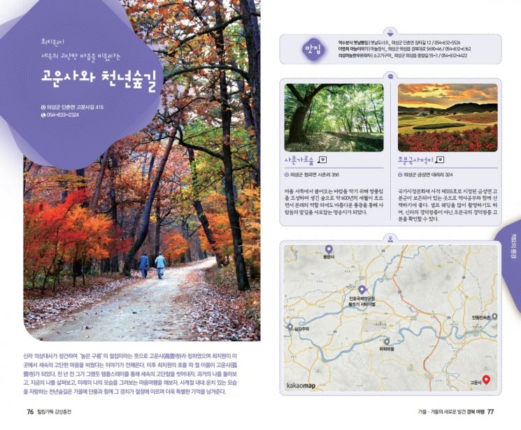 경북도, 가을겨울 여행책자 발간 … 10가지 테마 여행지 45곳 추천