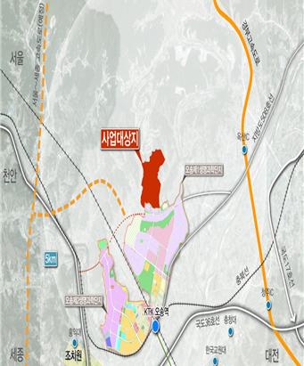 오송 화장품산업단지 위치도 (자료=국토교통부)