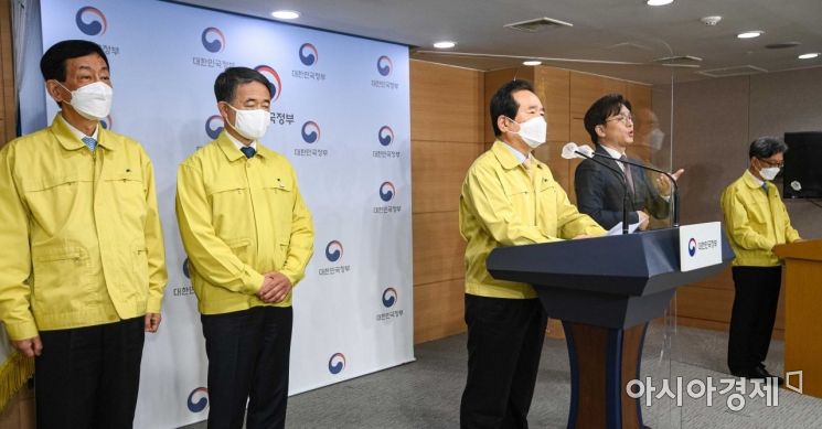 정세균 국무총리가 20일 서울 종로구 정부서울청사에서 신종 코로나바이러스감염증 관련 대국민 호소문을 발표하고 있다./강진형 기자aymsdream@