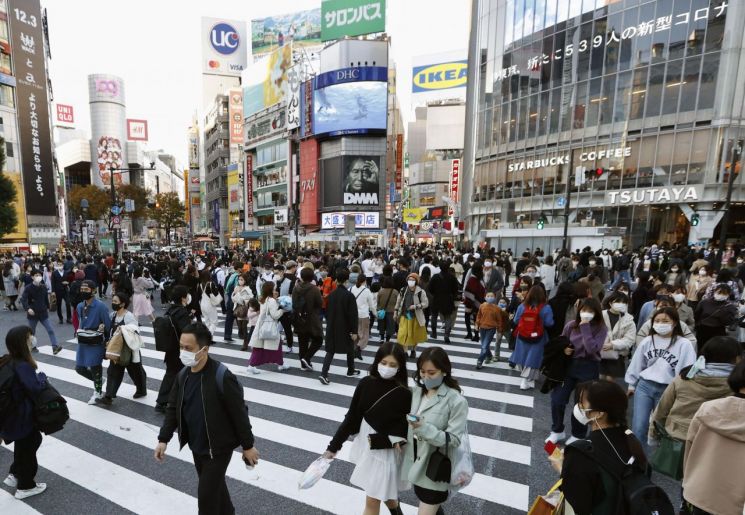지난달 22일 도쿄도 시부야구의 교차로 (사진=연합뉴스)