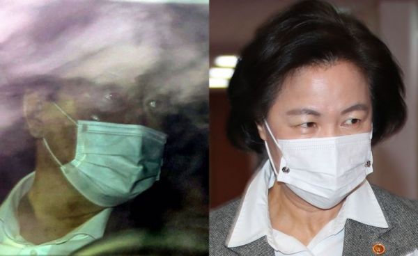 지난 24일 오전 국무회의에 참석하는 추미애 법무부 장관(오른쪽)과 출근하는 윤석열 검찰총장(왼쪽). [이미지출처=연합뉴스]