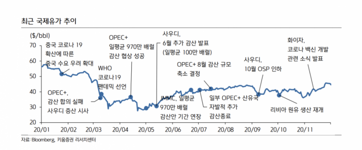 OPEC+ 증산 합의에도 "내년 WTI 평균가격 45~50달러대 전망"