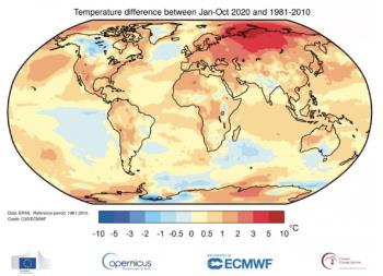 2020년 역대 가장 따뜻한 3년 중 한해 가능성
[기상청이 세계기상기구(WMO) 보도자료서 인용][이미지출처 = 연합뉴스]