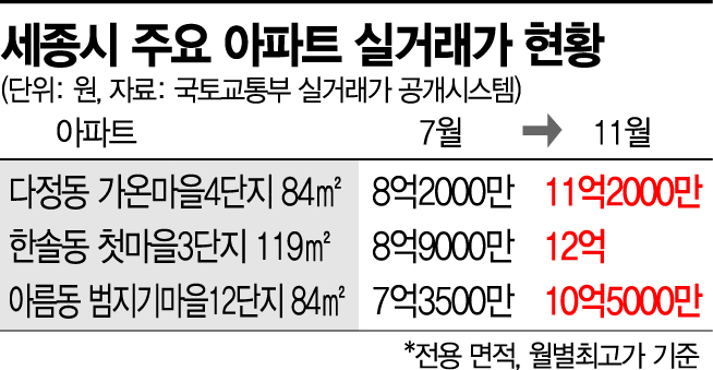 고삐 풀린 세종집값…벌써 17억 넘었다 