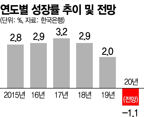 [2021경제정책]올해 성장률 -1.1% 전망…코로나19로 22년 만에 역성장 