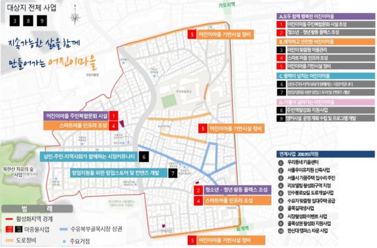 강북구 인수동 일대 도시재생 본격화…2023년까지 100억 투입