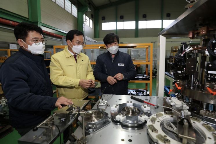 김삼호 광산구청장, 한국판 뉴딜 선도기업 방문