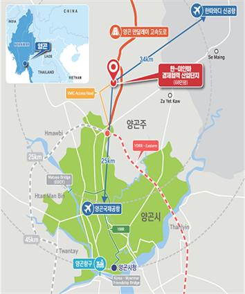 한국-미얀마 경제협력 산업단지(KMIC) 위치도 (사진=LH)