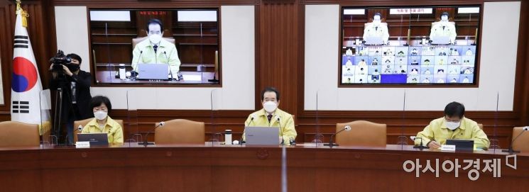 [포토]정세균 총리, 올해 마지막 중대본 회의 주재 