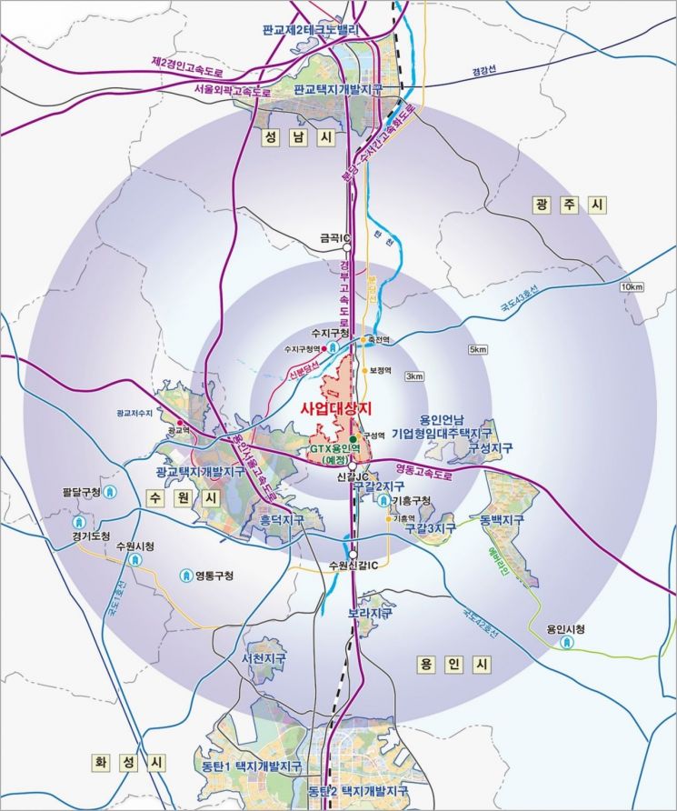 용인 보정·마북·신갈동 275만㎡에 '플랫폼시티' 조성…6조2천억