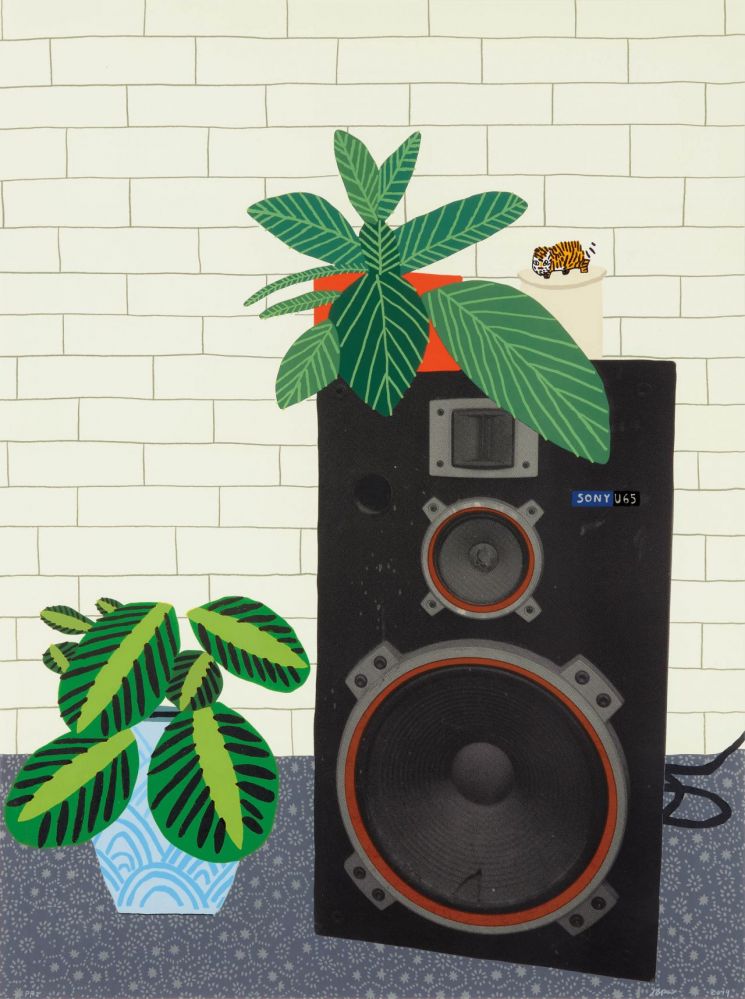 조나스 우드 'Speaker Still Life', 2019, 석판화, 스크린프린트, 99.5×75㎝(edition PP 2)  [사진= 케이옥션 제공]