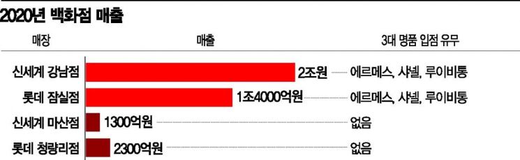 백화점 매출 희비 ○○○○에 갈렸다