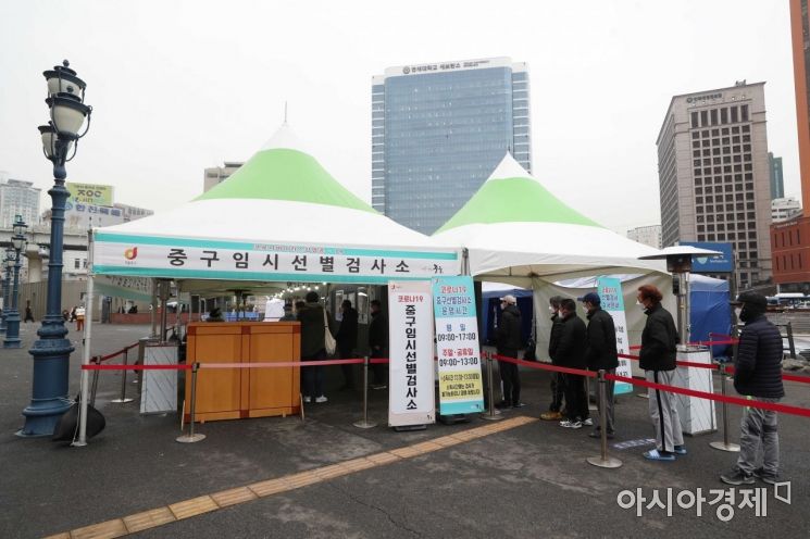 [포토]검사 기다리는 시민들 