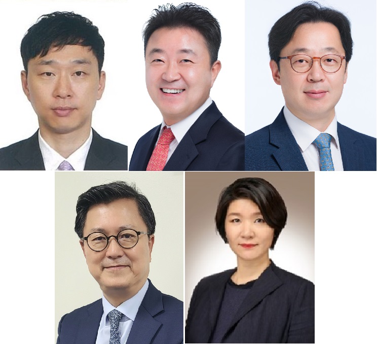 왼쪽 위부터 시계방향으로 정재훈 동아쏘시오홀딩스 부사장, 한종현 동아ST 사장, 김민영 동아ST 사장, 최경은 DMBio 부사장, 조익성 동아오츠카 사장 (사진=동아쏘시오그룹)
