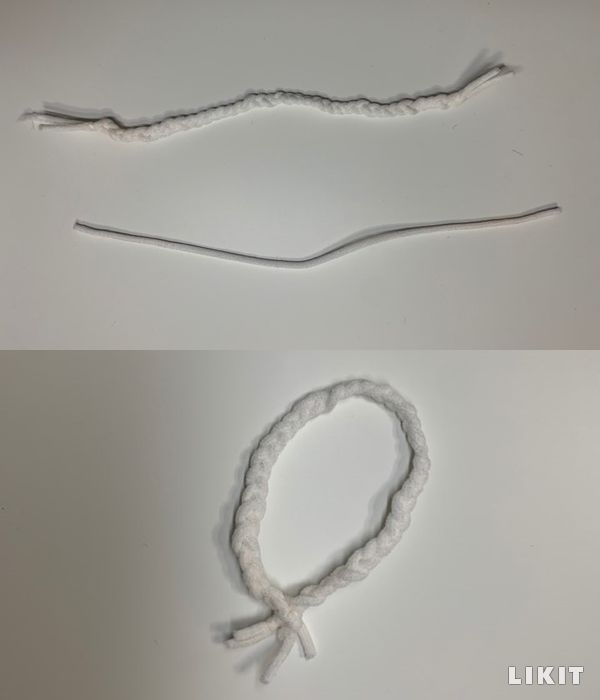 간단한 방법으로 마스크 끈으로 머리끈 만들기