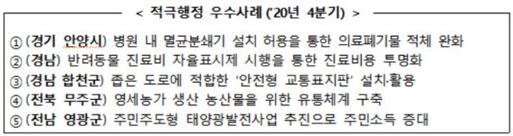 행안부, 적극 규제해소 우수사례 5건 선정…반려동물 진료비 투명화·안전형 교통표지판 등