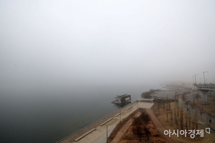 [포토] 안개 자욱한 난지한강공원