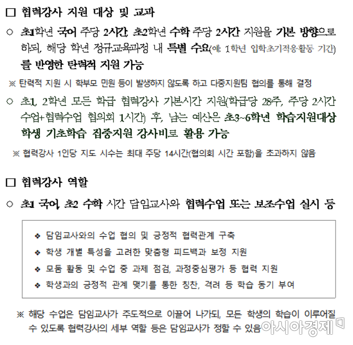 3월부터 서울 초 1·2 협력수업 시작…협력교사 모집
