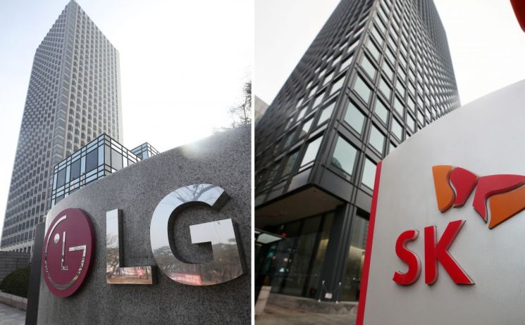 미국 국제무역위원회가 SK이노베이션이 LG에너지솔루션의 영업비밀 22개를 침해했다는 내용의 최종 의견서를 공개했다. 사진은 서울 LG 본사 건물(왼쪽)과 SK 본사 건물 모습<이미지출처:연합뉴스>