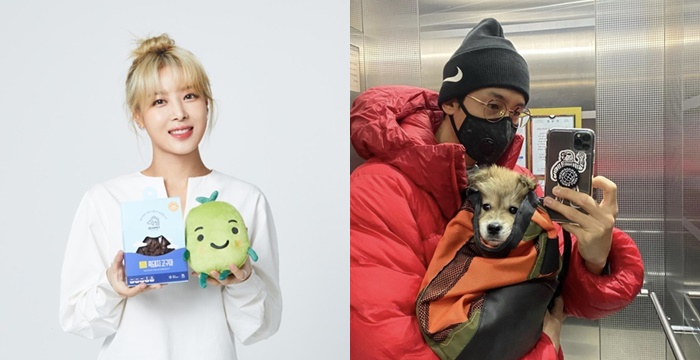 (좌측부터)유빈과 이기우 / 사진=네이버 해피빈, 이기우 인스타그램