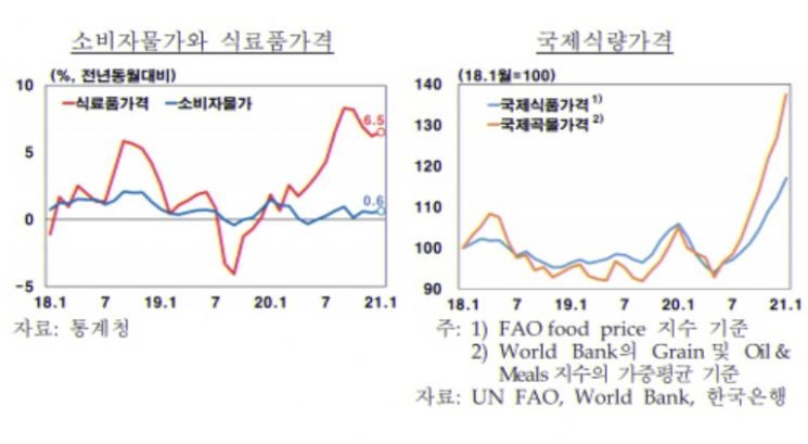 한은 "韓식료품가격 상승률, 美·獨·日 등보다 높아"