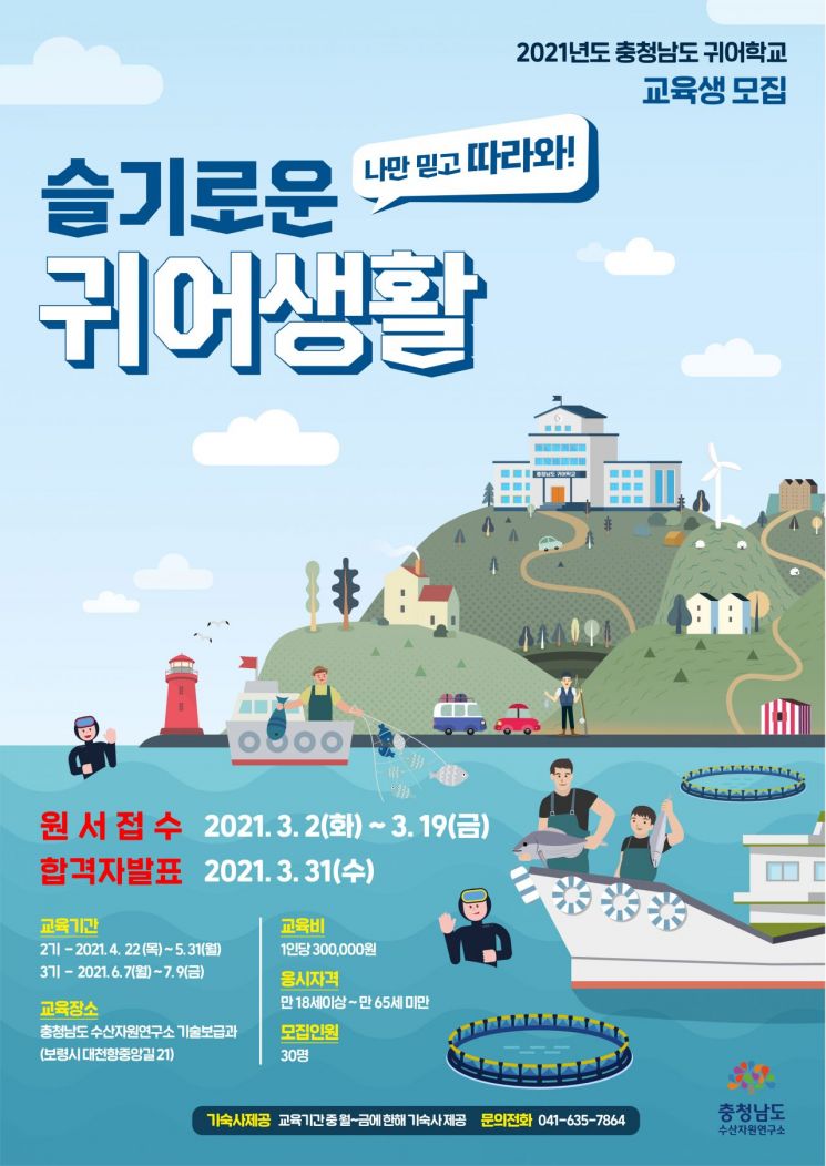 충남, ‘귀어학교’ 2~3기 교육생 모집