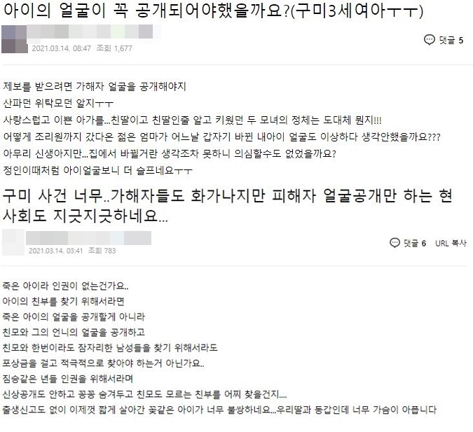 사진=맘카페 화면 캡처.
