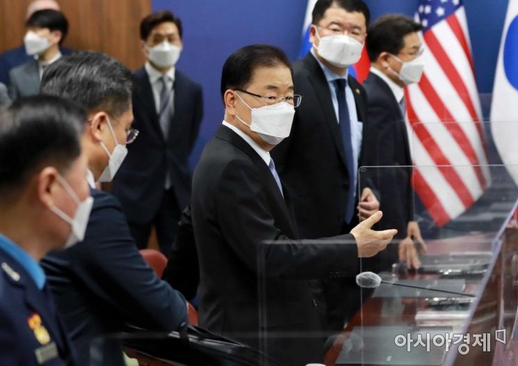 [Photo] Foreign Minister Chung Eui-yong Attending the ROK-US Foreign and Defense Ministers' Meeting