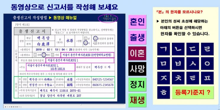 용산구, 한글 전용 세대 위한 가족관계등록 동영상 서비스 