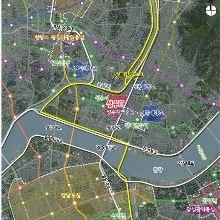 성동구 성수IT산업·유통개발진흥지구 용적률 최대 560%, 높이 최대 84~120m 완화