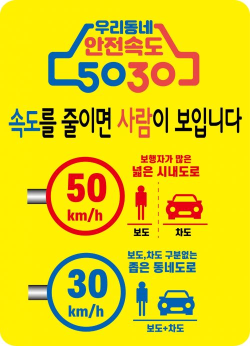 전남경찰 ‘안전속도 5030’ 내달 17일 전면 시행