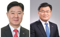 안감찬(왼쪽) 신임 부산은행장, 최홍영 신임 경남은행장
